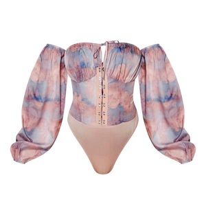 Renaissance Cloud Print Long Sleeve Bodysuit- PLT